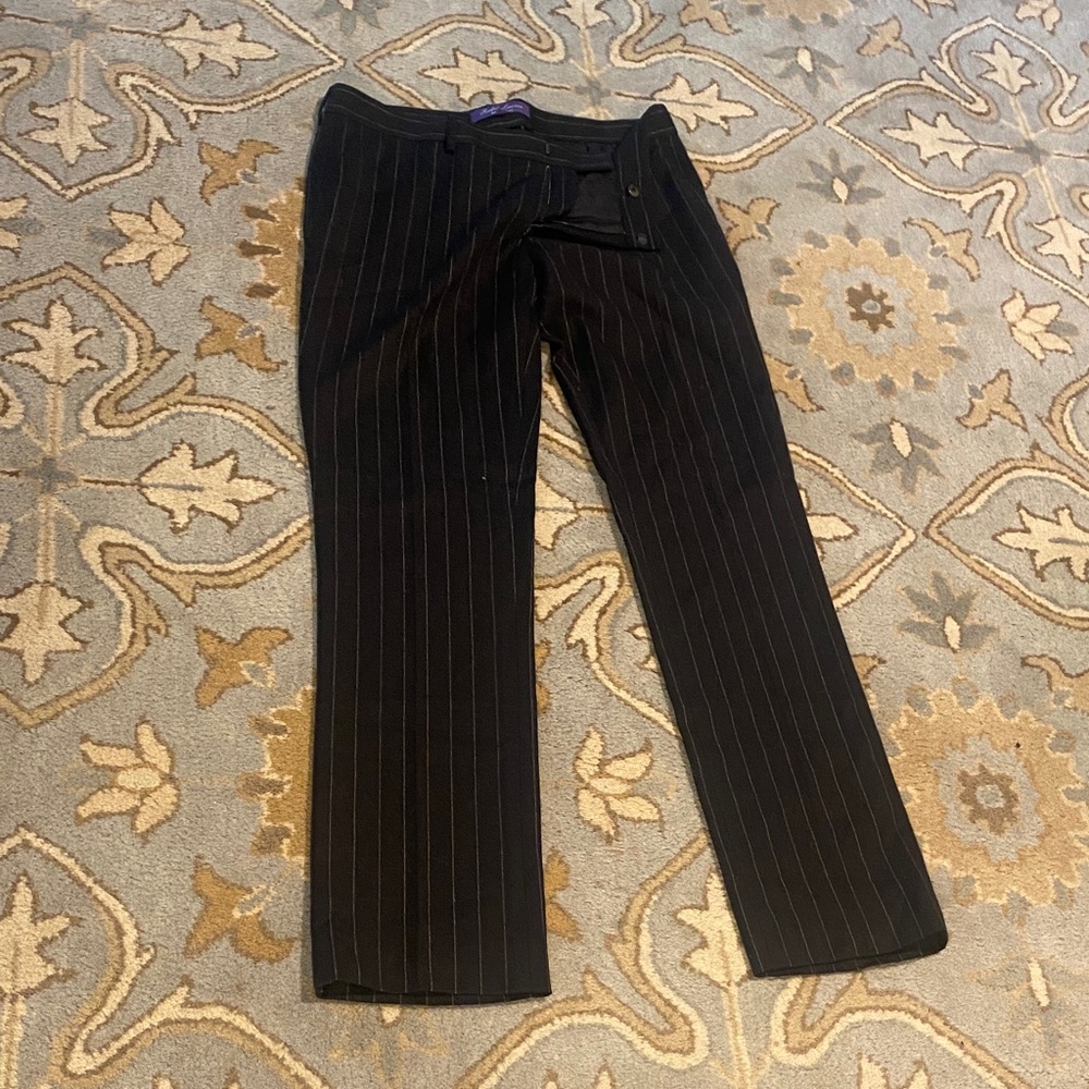 PURPLE label Ralph Lauren is Black Pinstripe Dress Pants $100 size 10